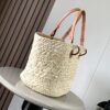 Loewe palm leaf and leather woven bag,