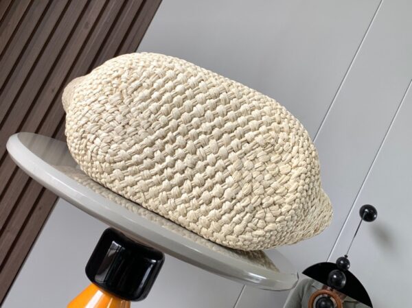 Loewe palm leaf and leather woven bag,