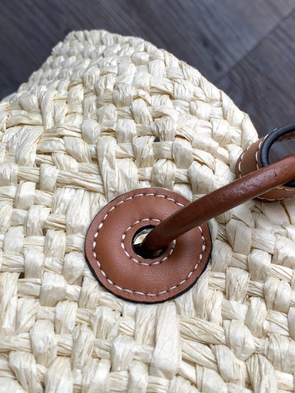 Loewe palm leaf and leather woven bag,