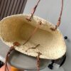 Loewe palm leaf and leather woven bag,