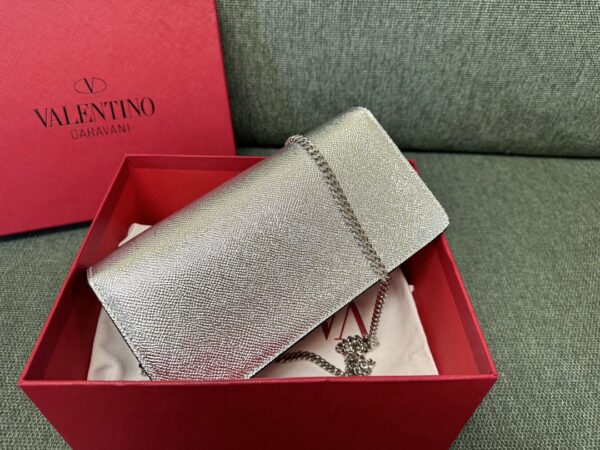 Valentino Garavani VLogoSignature grained calfskin clutch